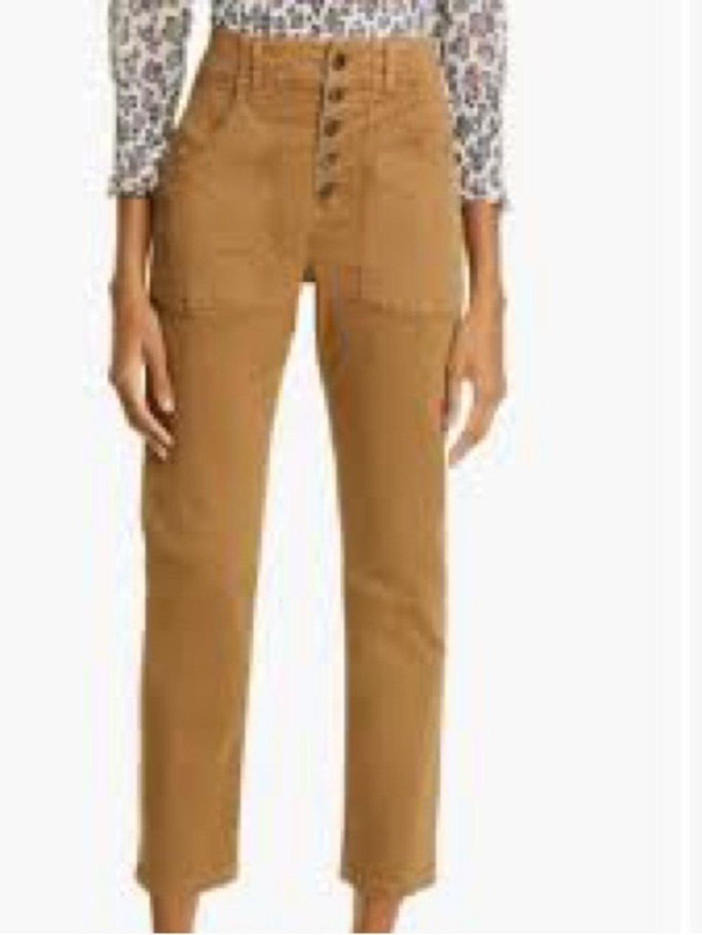 Veronica Beard Arya High Rise Utility Cargo Pants Boho Button Fly 29